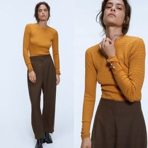 zara mustard sweater size M